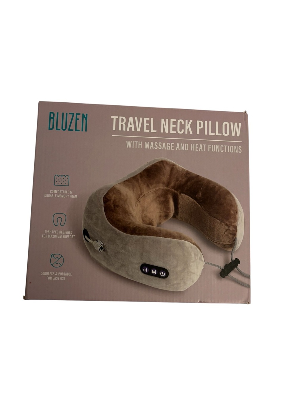 NEW Bluzen travel neck pillow with massage and heat functions